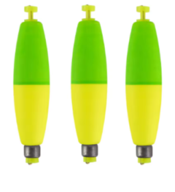 3pcs Fishing Weighted Bobbers Cigar Foam (Color: Green-yellowsize)