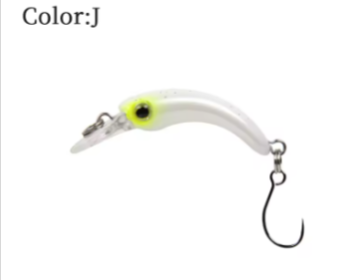 LETOYO Floating Injured Fishing Lure 40mm 1.2g Micro Lures Artificial Minnow Bait Wobblers For Trout Bass Perch (Color: j)