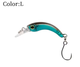 LETOYO Floating Injured Fishing Lure 40mm 1.2g Micro Lures Artificial Minnow Bait Wobblers For Trout Bass Perch (Color: L)