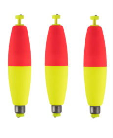 3pcs Fishing Weighted Bobbers Cigar Foam (Color: red-yellowsize)